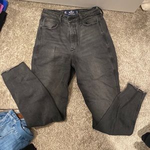 high rise black mom jeans